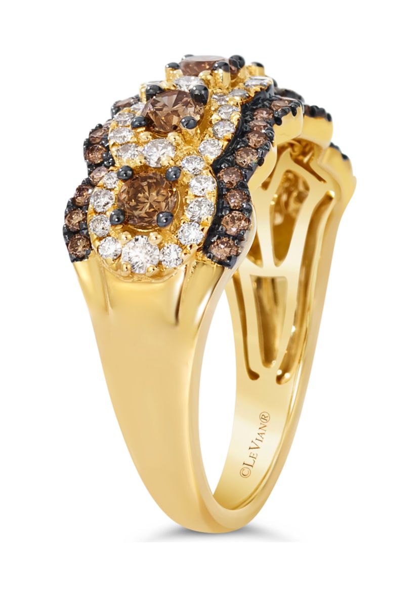 1.2 ct. t.w. Chocolate Diamonds® and Nude Diamonds™ Ring in 14K Honey Gold™