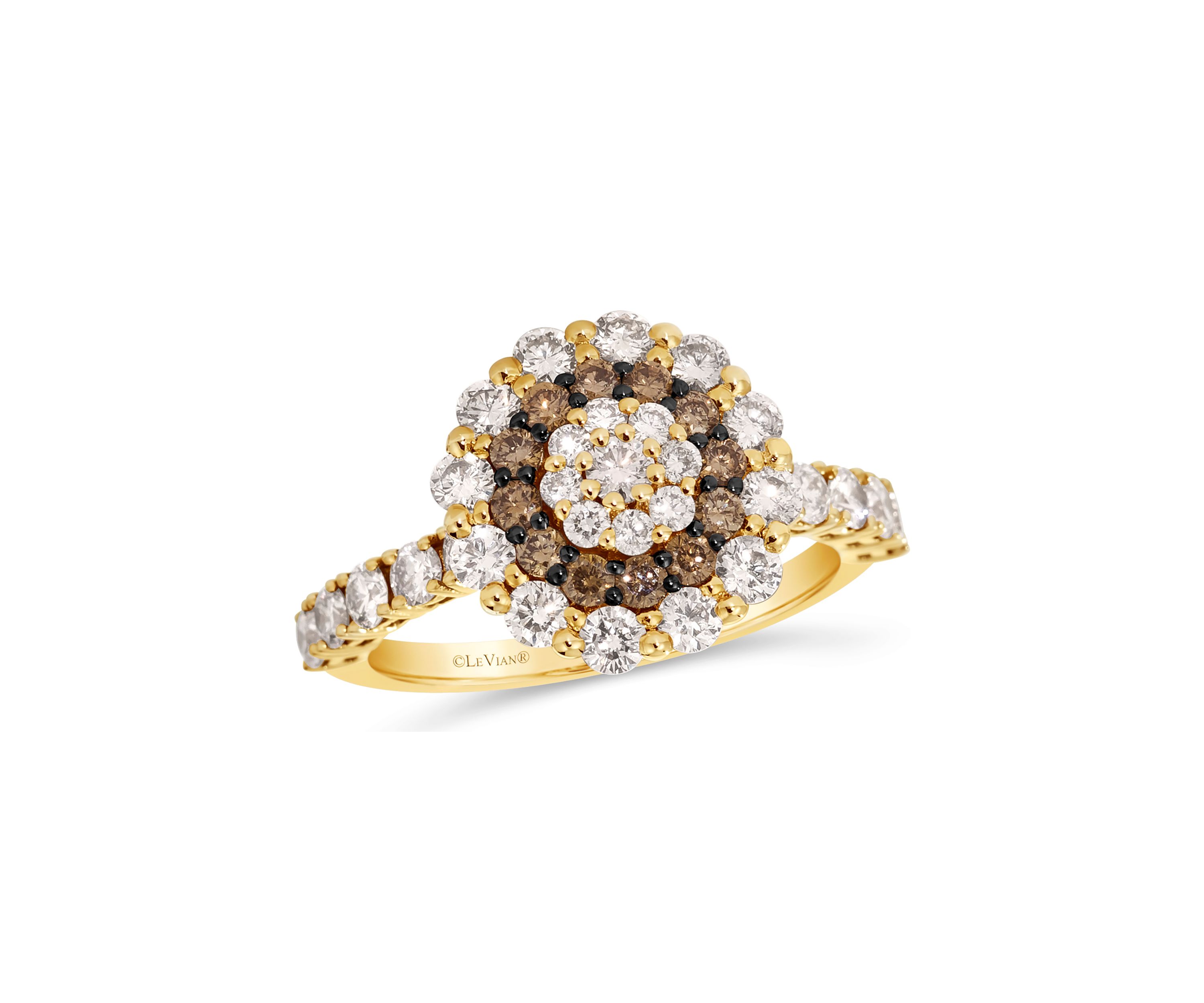 Ring featuring 1.62 ct. t.w. Nude Diamonds™ and Chocolate Diamonds® set in 14K Honey Gold™