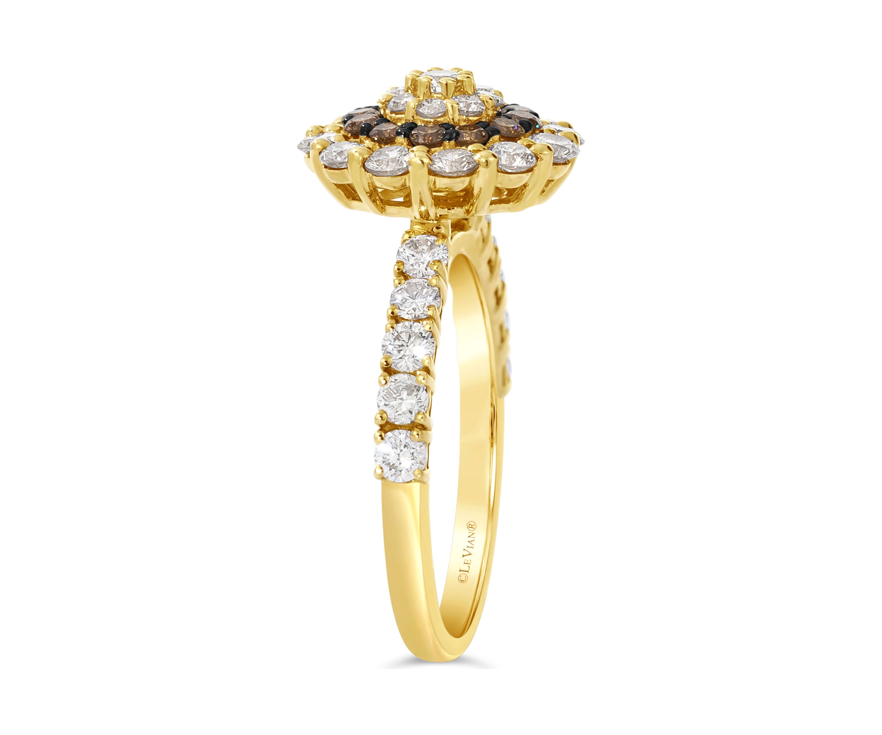 Ring featuring 1.62 ct. t.w. Nude Diamonds™ and Chocolate Diamonds® set in 14K Honey Gold™