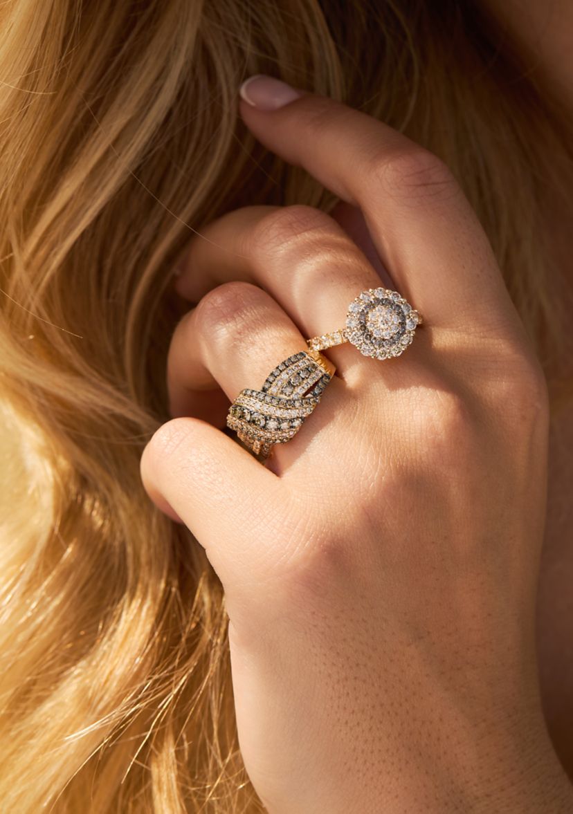Ring featuring 1.62 ct. t.w. Nude Diamonds™ and Chocolate Diamonds® set in 14K Honey Gold™