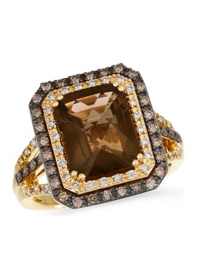 Le Vian Ring featuring 4 ct. t.w. Chocolate Quartz®, 1/2 ct. t.w. of Chocolate Diamonds and Nude Diamonds™ set in 14K Honey Gold, 7