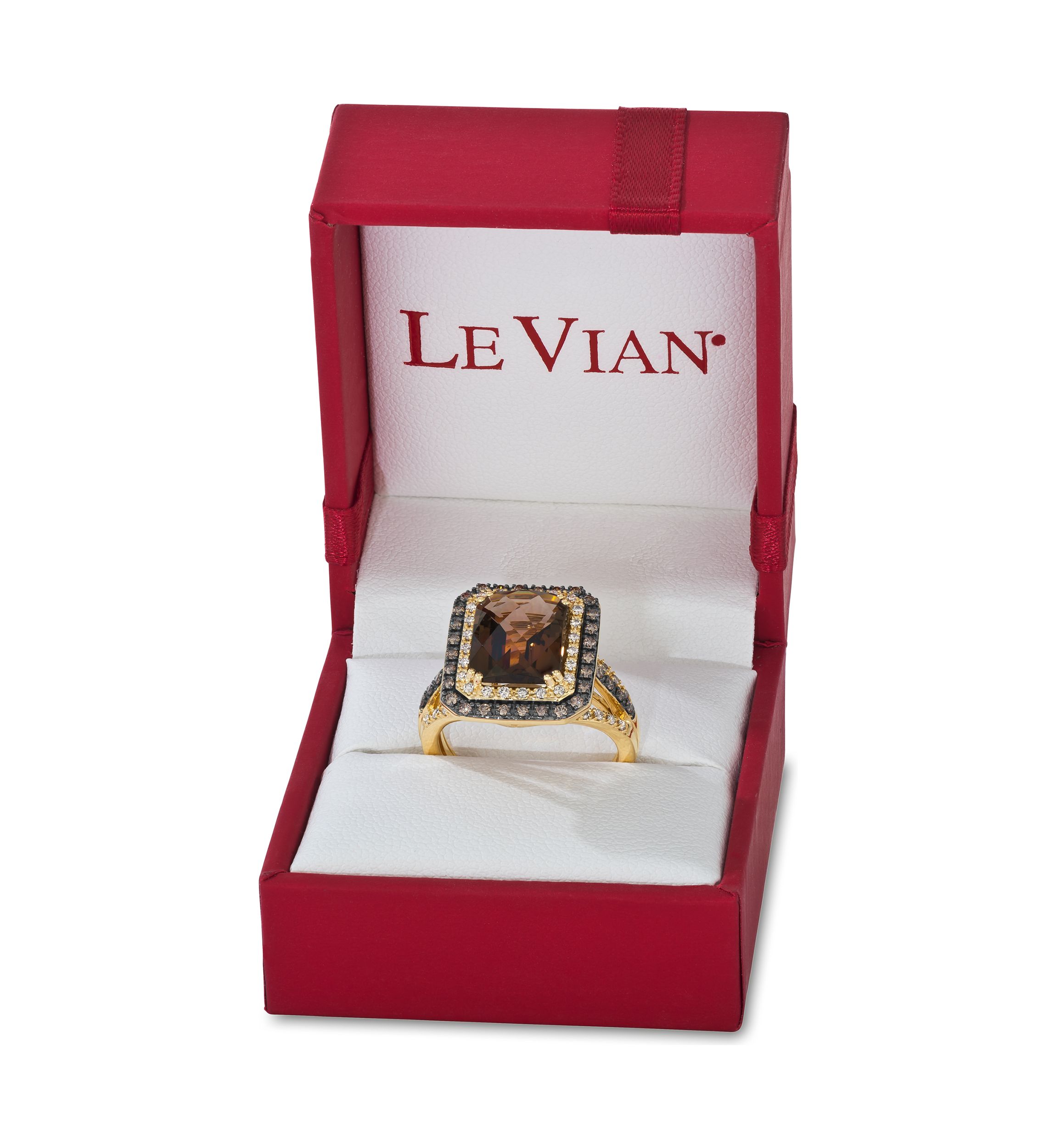 Ring featuring 4 ct. t.w. Chocolate Quartz®, 1/2 ct. t.w. of Chocolate Diamonds® and Nude Diamonds™ set in 14K Honey Gold™
