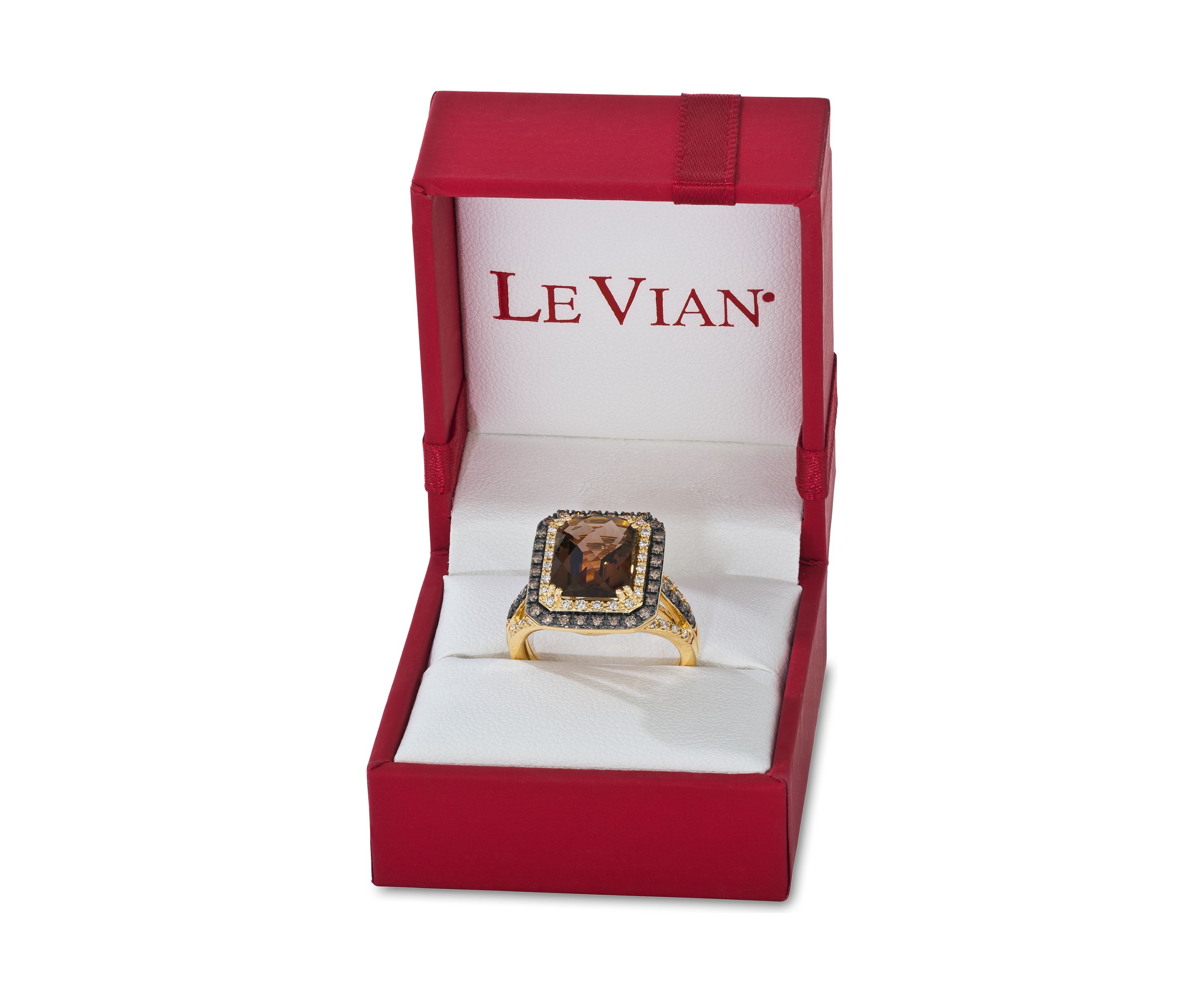 Ring featuring 4 ct. t.w. Chocolate Quartz®, 1/2 ct. t.w. of Chocolate Diamonds® and Nude Diamonds™ set in 14K Honey Gold™