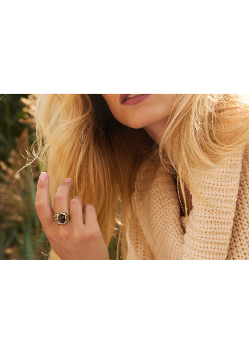 Ring featuring 4 ct. t.w. Chocolate Quartz®, 1/2 ct. t.w. of Chocolate Diamonds® and Nude Diamonds™ set in 14K Honey Gold™