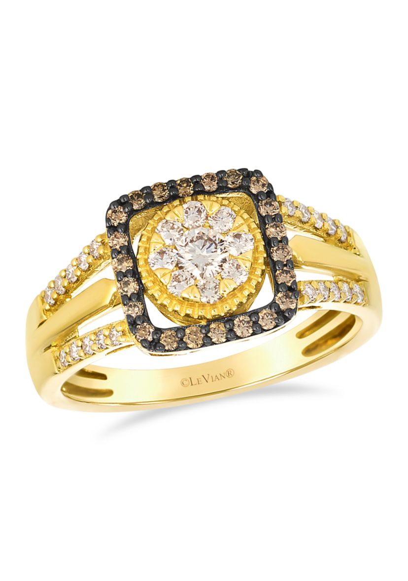 Ring featuring 3/8 ct. t.w. Nude Diamonds™, 1/6 ct. t.w. Chocolate Diamonds® set in 14K Honey Gold™
