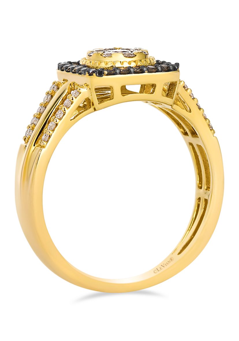 Ring featuring 3/8 ct. t.w. Nude Diamonds™, 1/6 ct. t.w. Chocolate Diamonds® set in 14K Honey Gold™