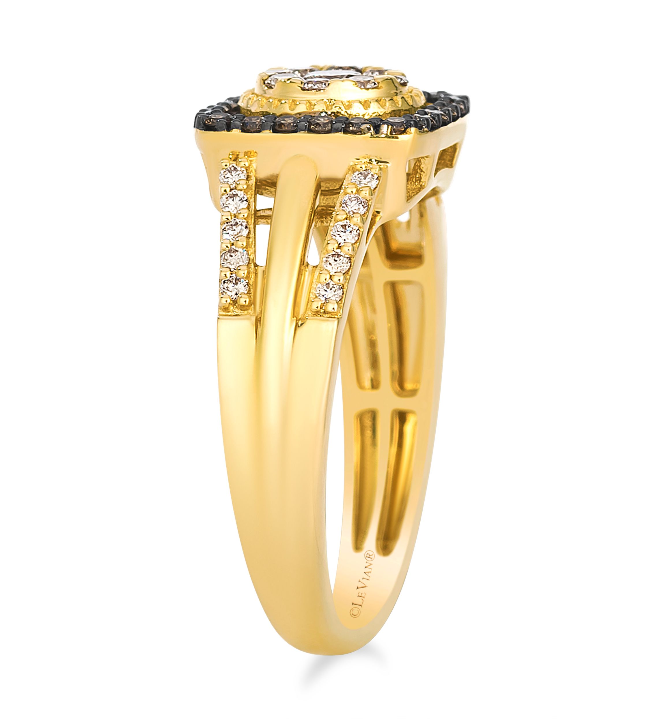 Ring featuring 3/8 ct. t.w. Nude Diamonds™, 1/6 ct. t.w. Chocolate Diamonds® set in 14K Honey Gold™