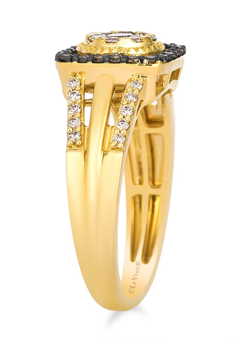 Ring featuring 3/8 ct. t.w. Nude Diamonds™, 1/6 ct. t.w. Chocolate Diamonds® set in 14K Honey Gold™