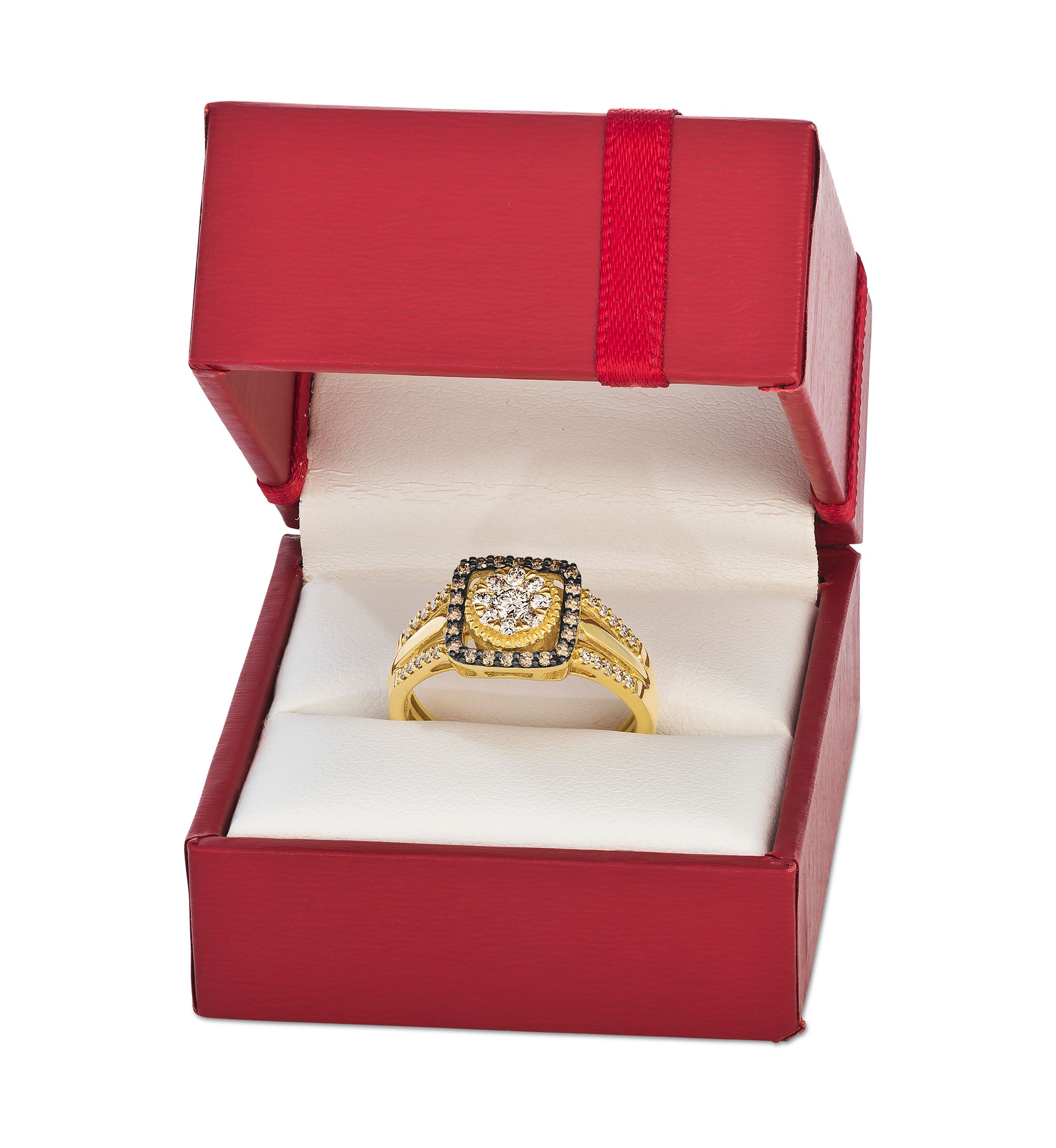 Ring featuring 3/8 ct. t.w. Nude Diamonds™, 1/6 ct. t.w. Chocolate Diamonds® set in 14K Honey Gold™