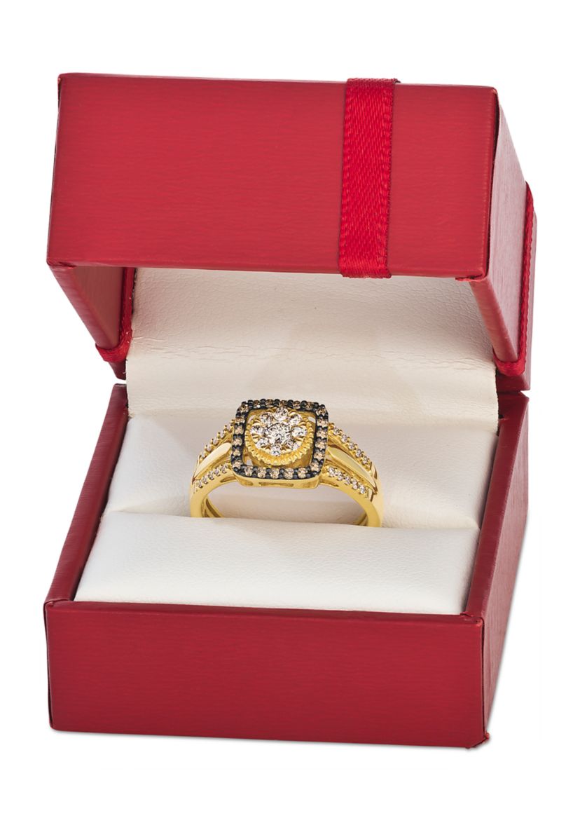 Ring featuring 3/8 ct. t.w. Nude Diamonds™, 1/6 ct. t.w. Chocolate Diamonds® set in 14K Honey Gold™