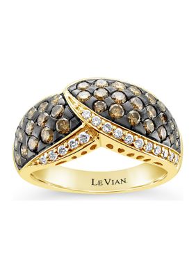 Le Vian ChocolatierÂ® Ring With 1.36 Ct. T.w. Chocolate Diamonds And Vanilla Diamonds In 14K Honey Gold