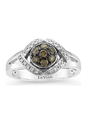 Le Vian Ring With 3/8 Ct. T.w. Chocolate Diamonds And Vanilla Diamonds In 14K Vanilla Gold