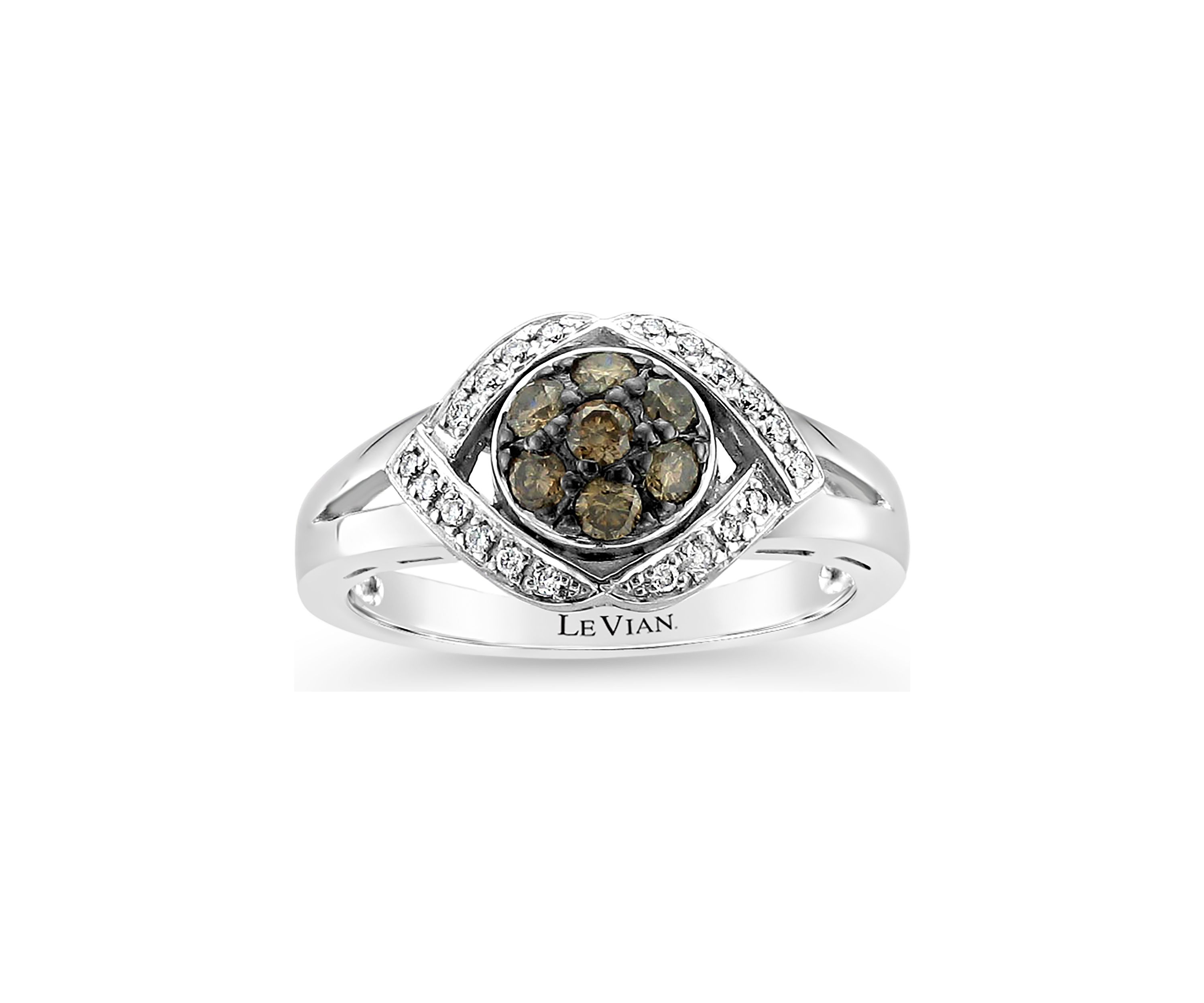 Ring with 3/8 ct. t.w. Chocolate Diamonds® and Vanilla Diamonds® in 14K Vanilla Gold®