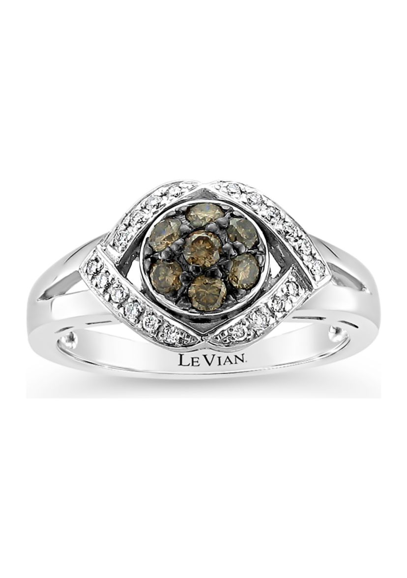 Ring with 3/8 ct. t.w. Chocolate Diamonds® and Vanilla Diamonds® in 14K Vanilla Gold®