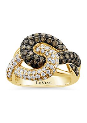Le Vian ChocolatierÂ® Ring With 2.13 Ct. T.w. Chocolate Diamonds And Vanilla Diamonds In 14K Honey Gold