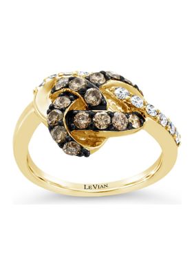 Le Vian® Chocolatier Vanilla Diamonds and Chocolate Diamonds 14k Honey ...