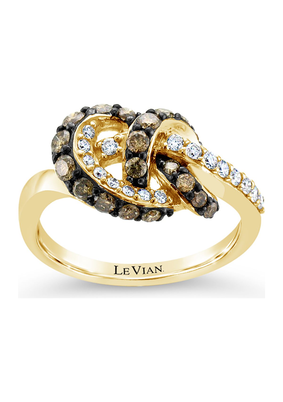 Chocolatier® Ring with 3/4 ct. t.w. Chocolate Diamonds® and Vanilla Diamonds® in 14K Honey Gold™
