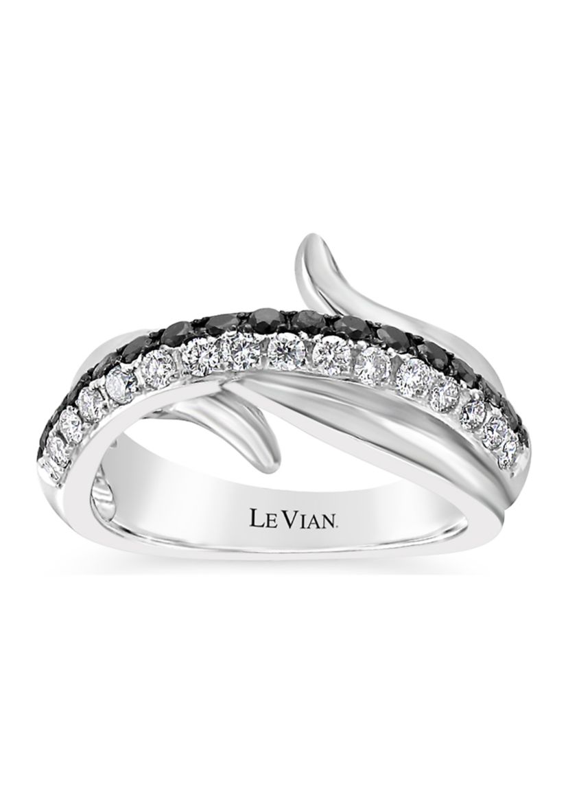 Exotics® Ring with 5/8 ct. t.w. Black Diamonds and Vanilla Diamonds® in 14K Vanilla Gold®