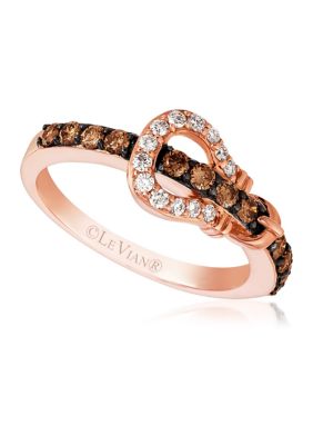 Le Vian ChocolatierÂ® Ring With 3/8 Ct. T.w. Chocolate Diamonds And 1/8 Ct. T.w. Vanilla Diamonds In 14K Strawberry Gold