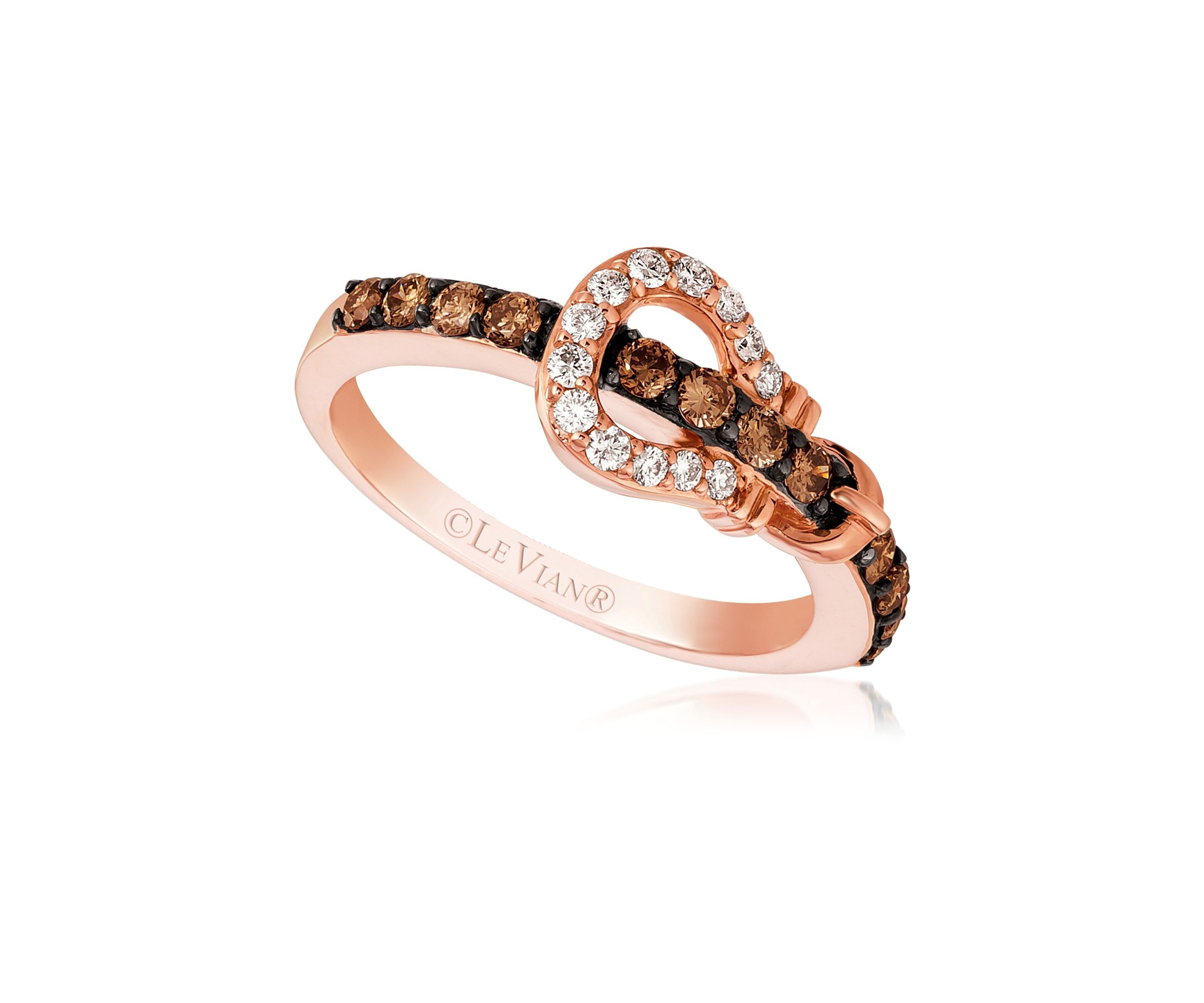 Chocolatier® Ring with 3/8 ct. t.w. Chocolate Diamonds® and 1/8 ct. t.w. Vanilla Diamonds® in 14K Strawberry Gold® 