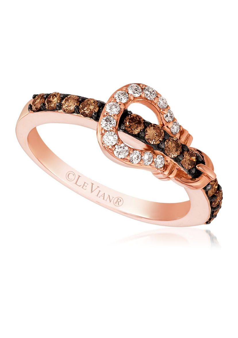 Chocolatier® Ring with 3/8 ct. t.w. Chocolate Diamonds® and 1/8 ct. t.w. Vanilla Diamonds® in 14K Strawberry Gold® 