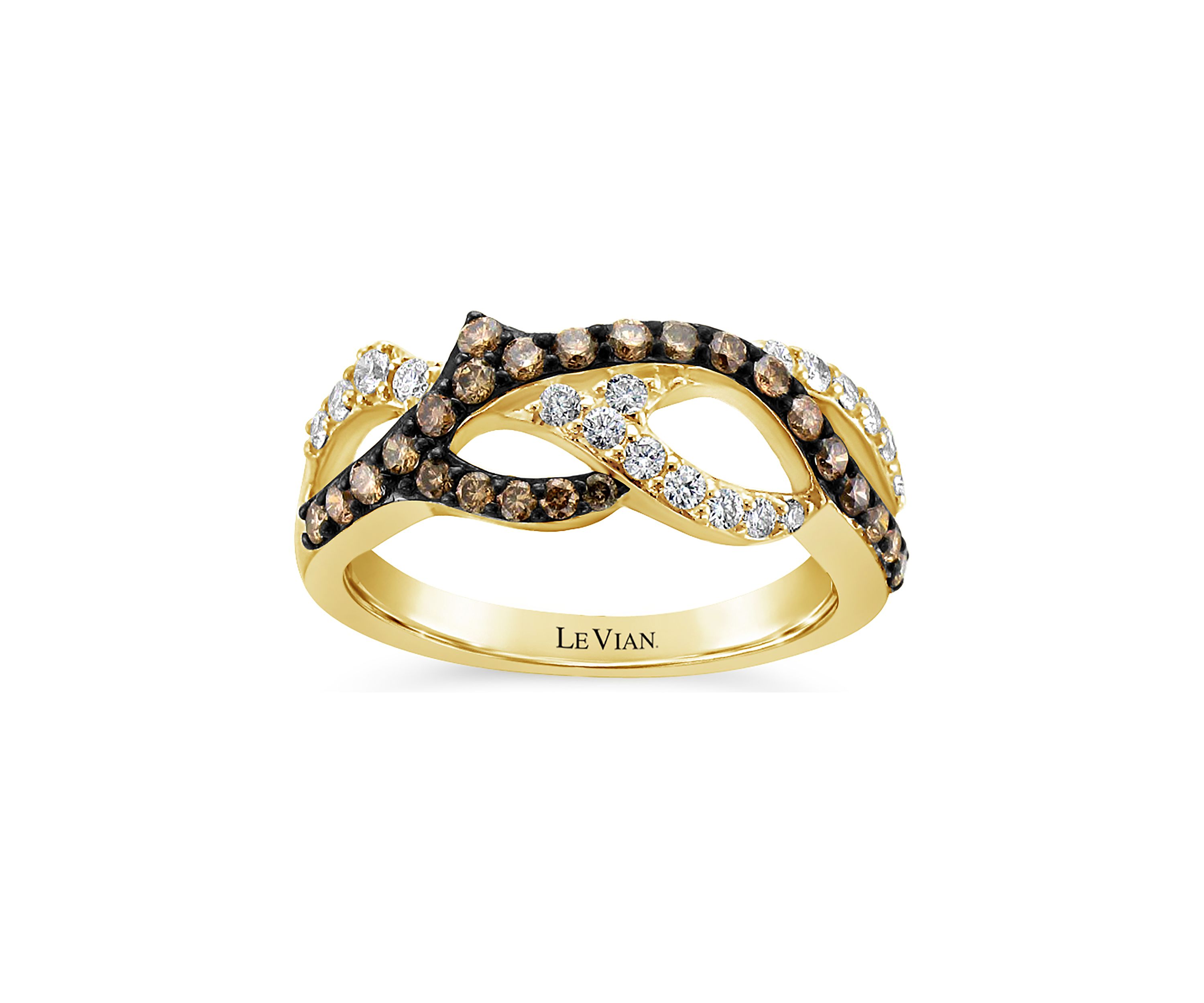 Chocolatier® Ring with 3/4 ct. t.w. Vanilla Diamonds® and Chocolate Diamonds® in 14K Honey Gold™