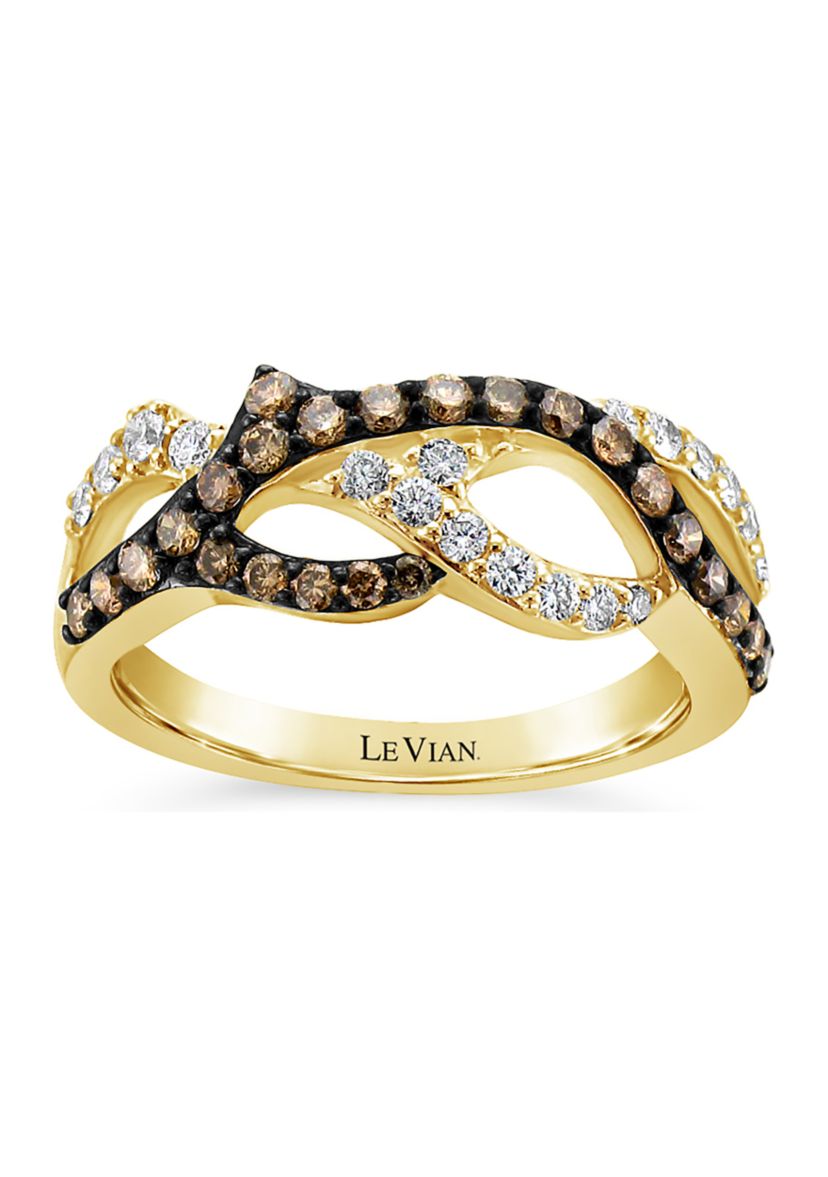 Chocolatier® Ring with 3/4 ct. t.w. Vanilla Diamonds® and Chocolate Diamonds® in 14K Honey Gold™