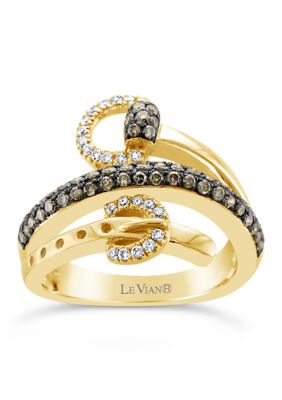 Le Vian® Chocolatier Vanilla Diamonds and Chocolate Diamonds 14k Honey ...