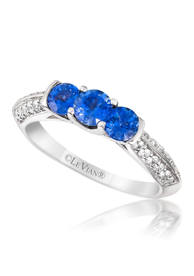 Ring with 7/8 ct. t.w. Blueberry Tanzanite®, 1/4 ct. t.w. Vanilla Diamonds® in 14K Vanilla Gold®