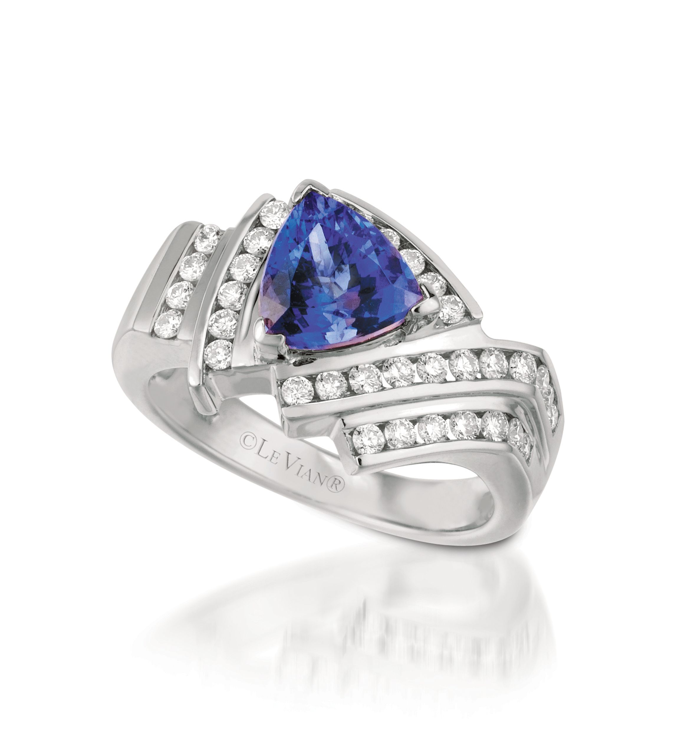 Ring with 1.33 ct. t.w. Blueberry Tanzanite®, 1/2 ct. t.w. Vanilla Diamonds® in 14K Vanilla Gold®