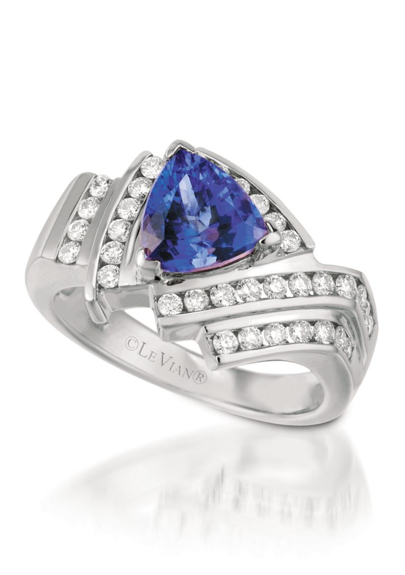 Ring with 1.33 ct. t.w. Blueberry Tanzanite®, 1/2 ct. t.w. Vanilla Diamonds® in 14K Vanilla Gold®