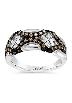 Le Vian ChocolatierÂ® Ring With 5/8 Ct. T.w. Vanilla Diamonds And Chocolate Diamonds In 14K Vanilla Gold