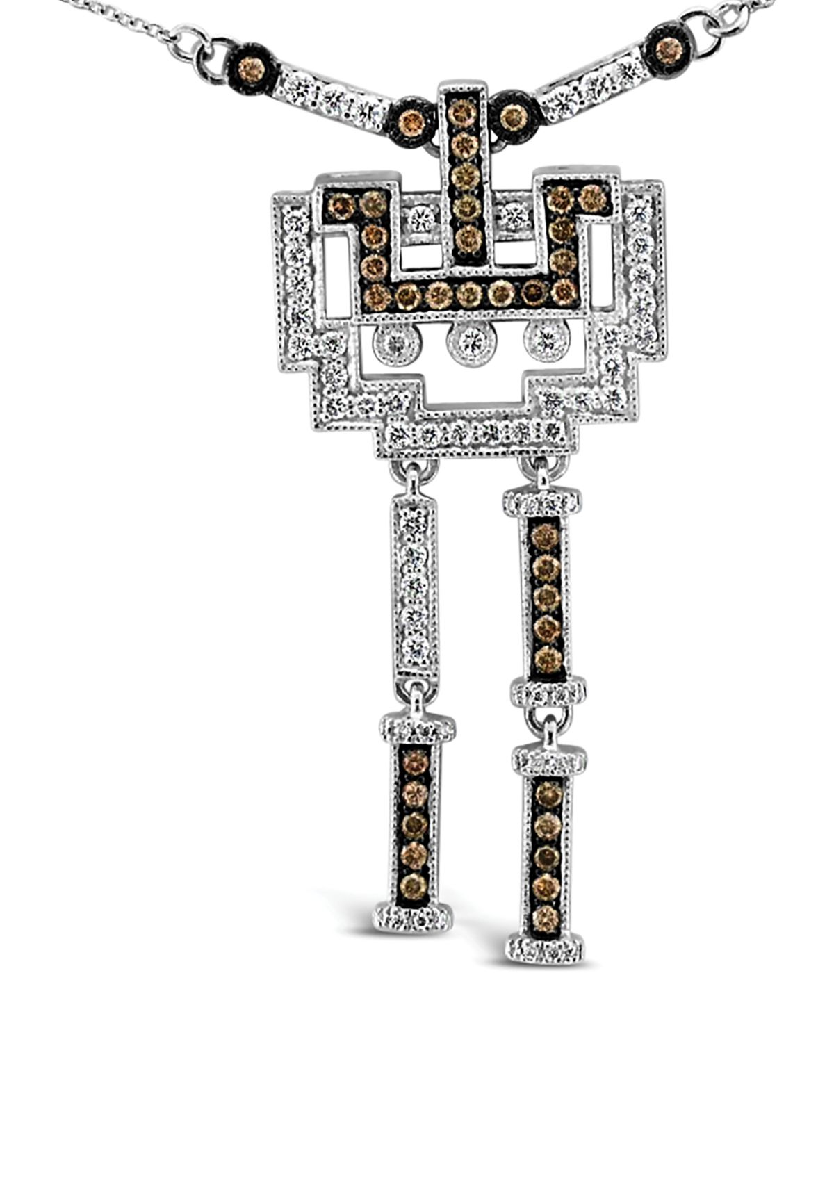 Chocolatier® Pendant Necklace with 1.14 ct. t.w. Vanilla Diamonds® and Chocolate Diamonds® in 14K Vanilla Gold®
