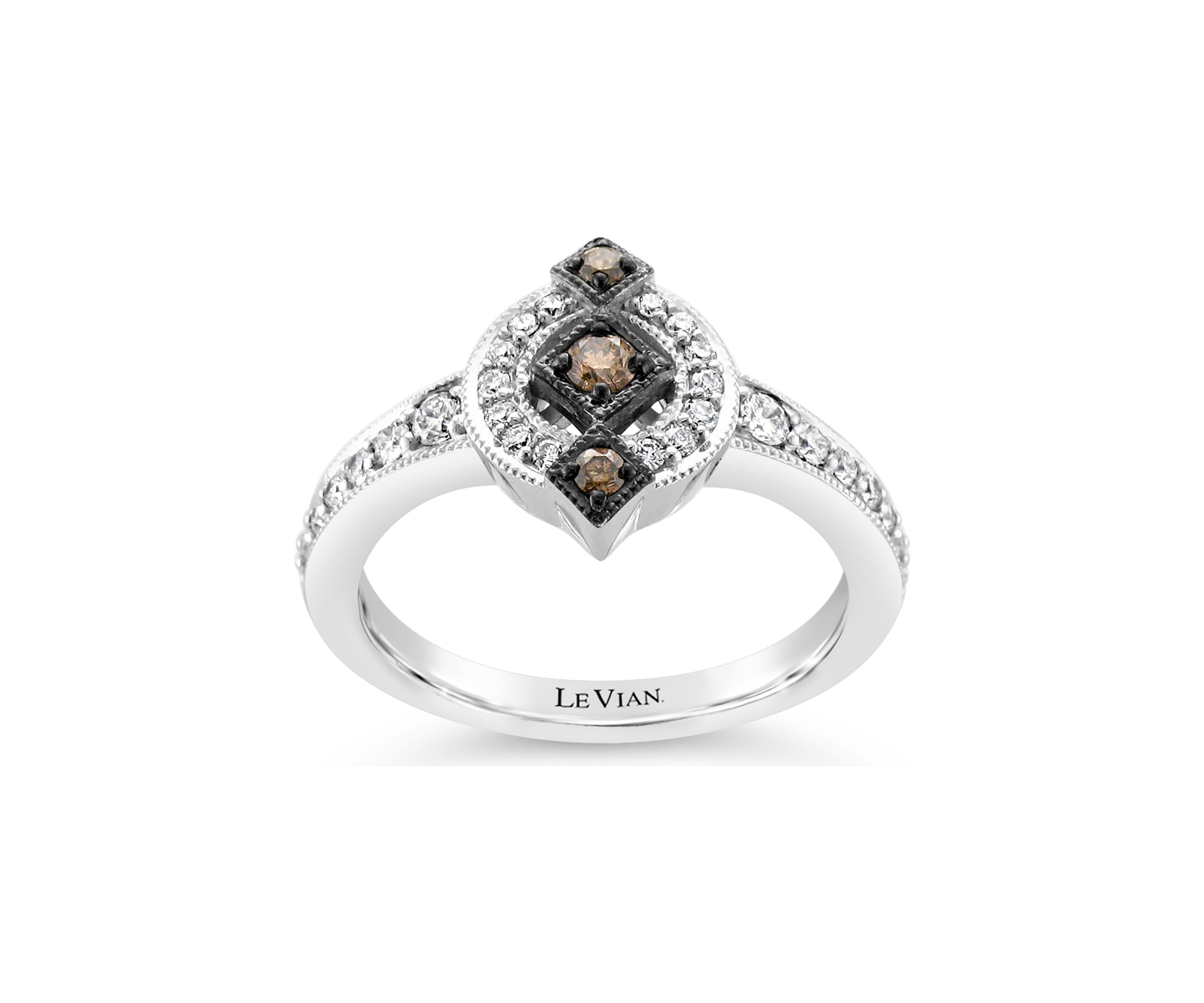 Chocolatier® Ring with 3/8 ct. t.w. Chocolate Diamonds® and Vanilla Diamonds® in 14K Vanilla Gold®