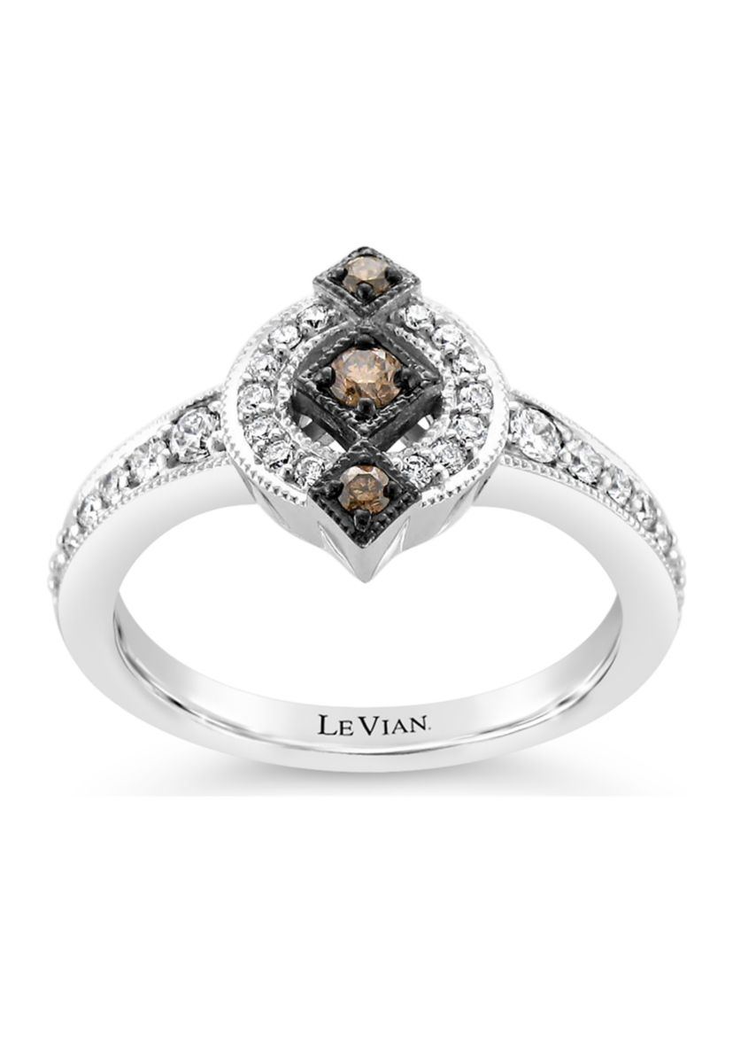 Chocolatier® Ring with 3/8 ct. t.w. Chocolate Diamonds® and Vanilla Diamonds® in 14K Vanilla Gold®