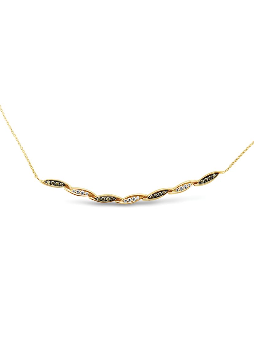 Chocolatier® Necklace with 1/2 ct. t.w Chocolate Diamonds®, and Vanilla Diamonds® in 14K Honey Gold™