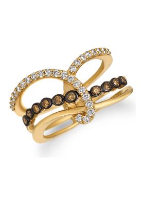 Le Vian ChocolatierÂ® Ring With 5/8 Ct. T.w. Chocolate Diamonds And Vanilla Diamonds In 14K Honey Gold