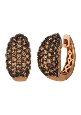 Chocolatier® Earrings featuring 7/8 ct. t.w. Chocolate Diamonds® in 14K Strawberry Gold®