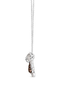 Teddy Bear Pendant featuring 1/5 cts. Chocolate Diamonds®, 1/3 cts. Nude Diamonds™ set in 14K Vanilla Gold®