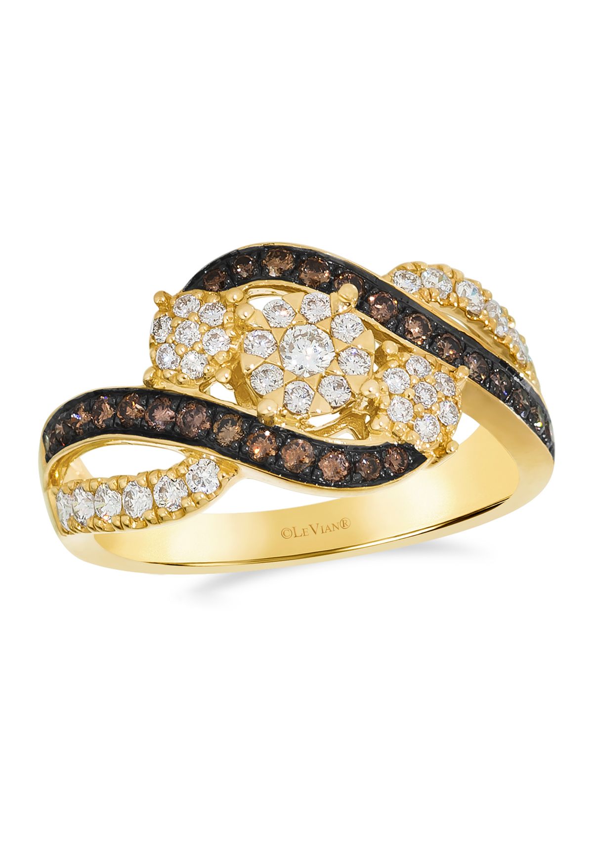 Ring featuring 3/8 ct. t.w. Nude Diamonds™, 1/4 ct. t.w. Chocolate Diamonds® set in 14K Honey Gold™