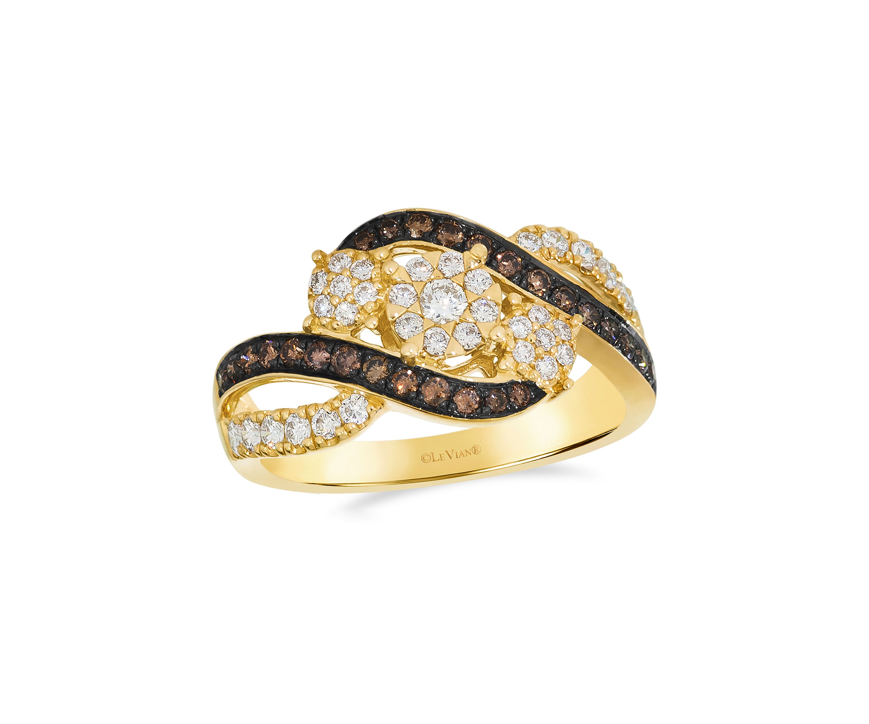 Ring featuring 3/8 ct. t.w. Nude Diamonds™, 1/4 ct. t.w. Chocolate Diamonds® set in 14K Honey Gold™