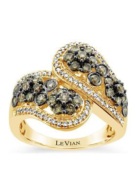 Le Vian Ring With 1.41 Ct. T.w. Chocolate Diamonds And Vanilla Diamonds In 14K Honey Gold