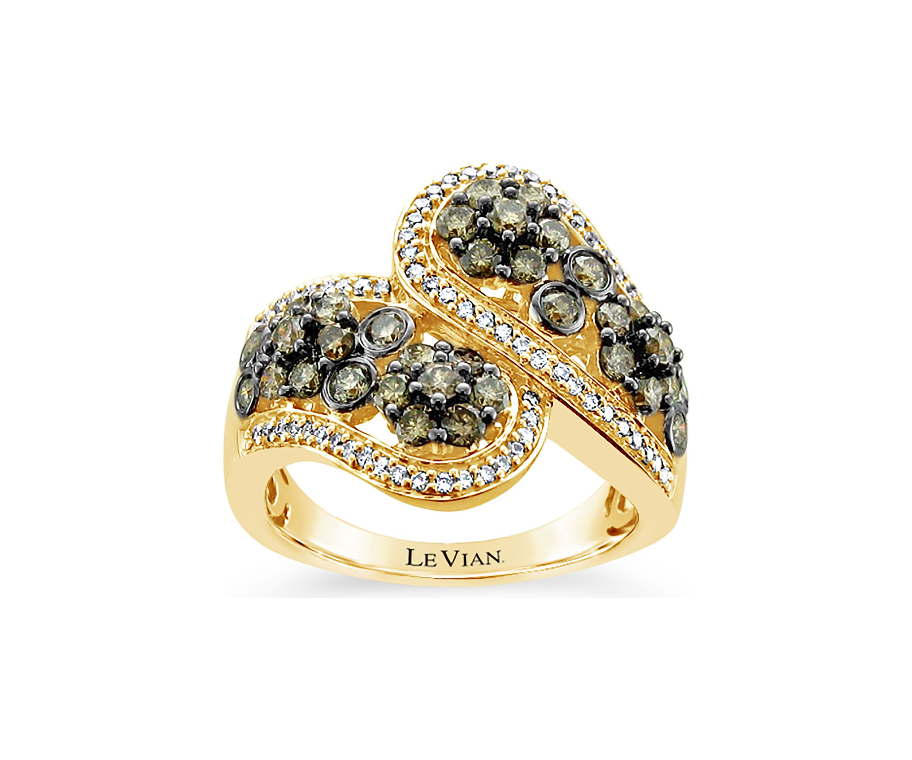 Ring with 1.41 ct. t.w. Chocolate Diamonds® and Vanilla Diamonds® in 14K Honey Gold™