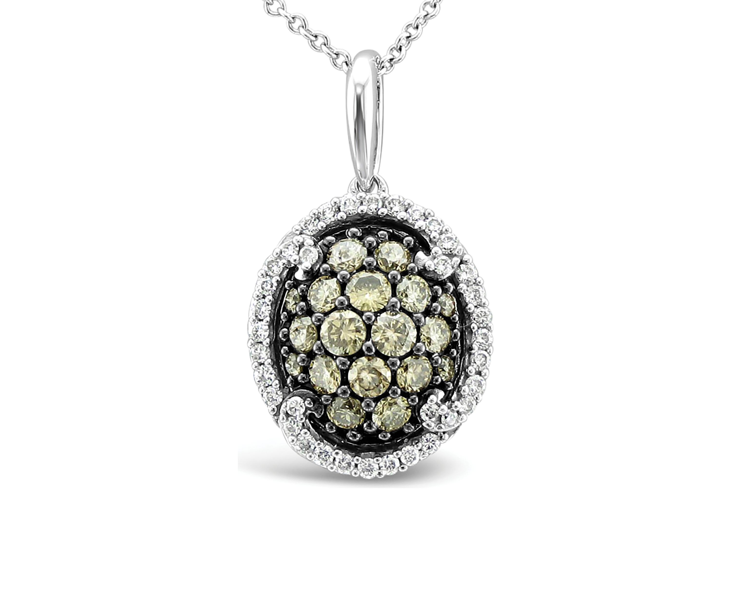 Chocolatier® Pendant Necklace with 3/4 ct. t.w. Chocolate Diamonds® and Vanilla Diamonds® in 14K Vanilla Gold®