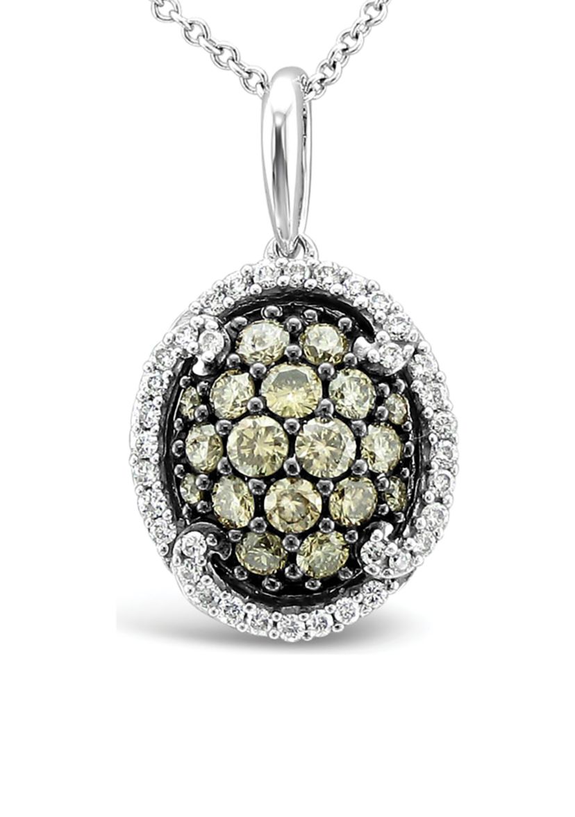 Chocolatier® Pendant Necklace with 3/4 ct. t.w. Chocolate Diamonds® and Vanilla Diamonds® in 14K Vanilla Gold®
