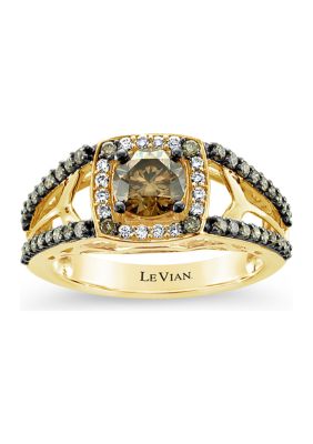 Le Vian Ring With 1.23 Ct. T.w. Chocolate Diamonds And Vanilla Diamonds In 14K Honey Gold