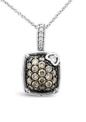 Le Vian Pendant Necklace With 1/2 Ct. T.w Vanilla Diamonds And Chocolate Diamonds In 14K Vanilla Gold