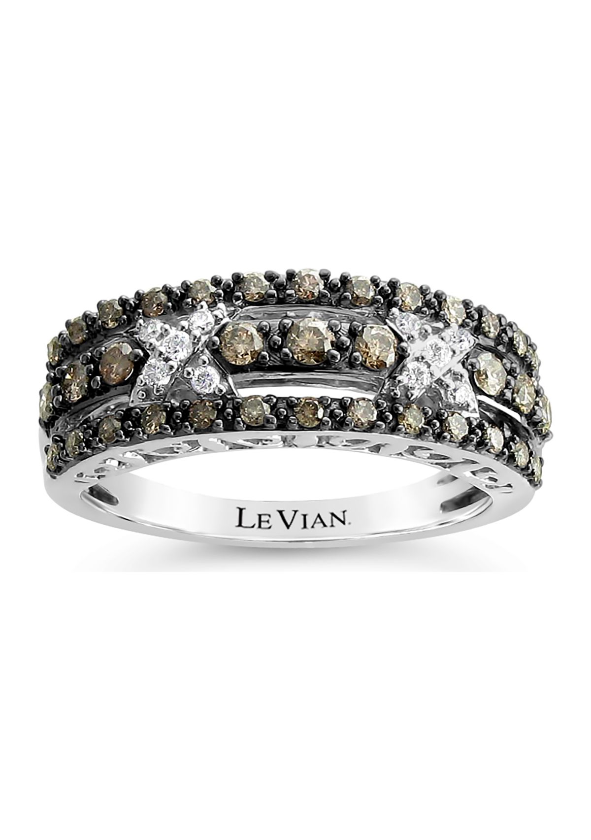 Chocolatier® Ring with 1/2 ct. t.w. Chocolate Diamonds® and Vanilla Diamonds® in 14K Vanilla Gold®