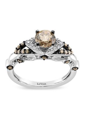 Le Vian BridalÂ® Ring With 1 Ct. T.w. Chocolate Diamonds And 1/15 Ct. T.w. Vanilla Diamonds Set In 14K Vanilla Gold