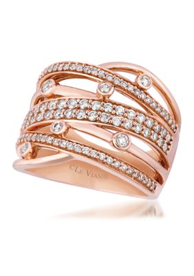 Ring with 3/4 ct. t.w. Vanilla Diamonds® in 14K Strawberry Gold® 